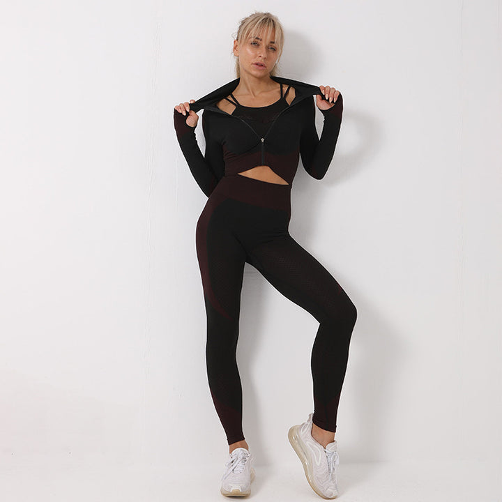 3PCS Yoga Set Seamless Sport Clothing